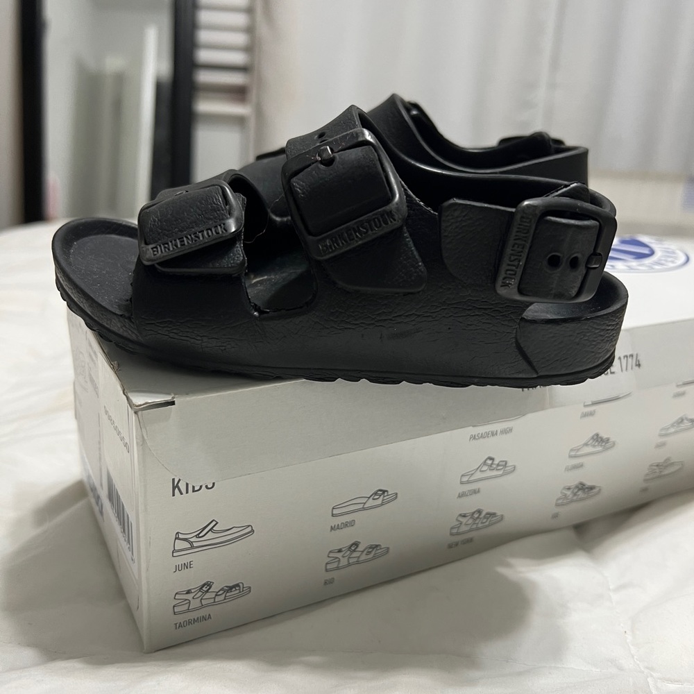 Lightly used toddler boy rubber Birkenstocks